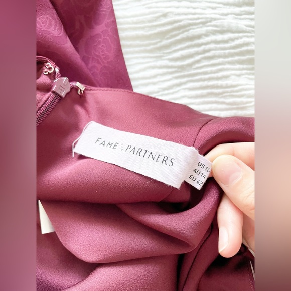 BHLDN Fame and Partners Chrisley Jacquard Halter Dress in Dark Berry - Picture 8 of 14